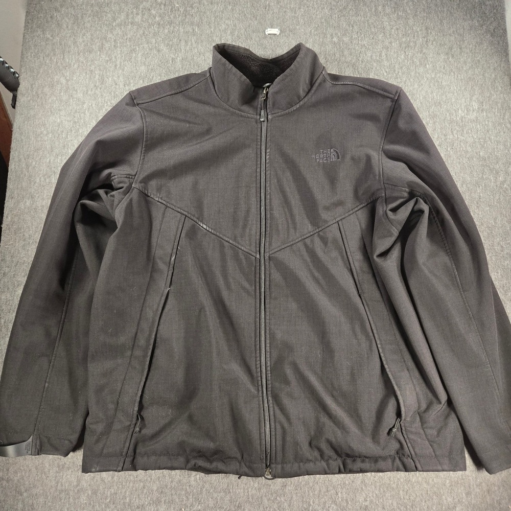 North Face Apex Chromium Thermal Jacket Mens XXL Black Fleece Lined Softshell